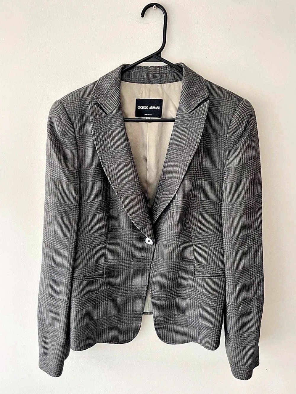 Giorgio Armani Checkered Blazer in Gray Size 46